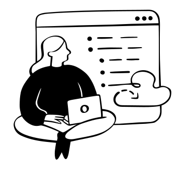 Woman programming on laptop PNG, SVG