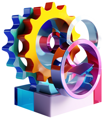 abstract composition of gears PNG, SVG