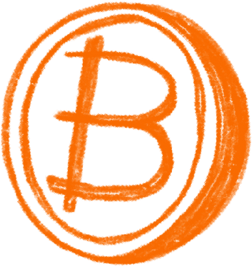 Bitcoin orange coin PNG, SVG