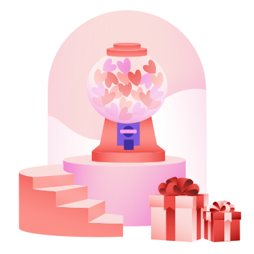 Eine maschine mit herzen und geschenken zum valentinstag PNG, SVG