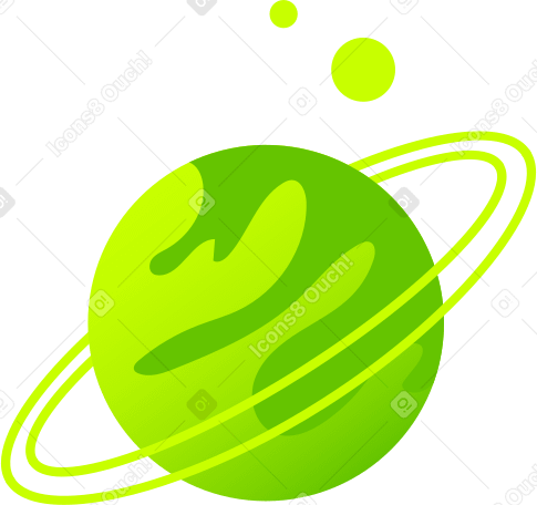 green round planet with belt Illustration in PNG, SVG
