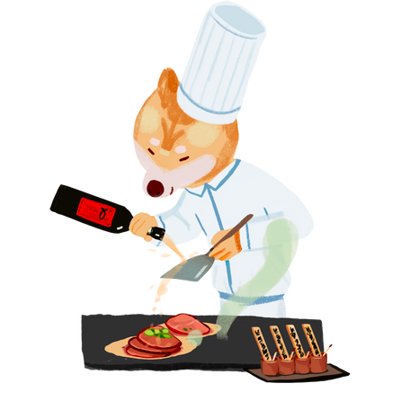 the chef prepares an exquisite dish Illustration in PNG, SVG