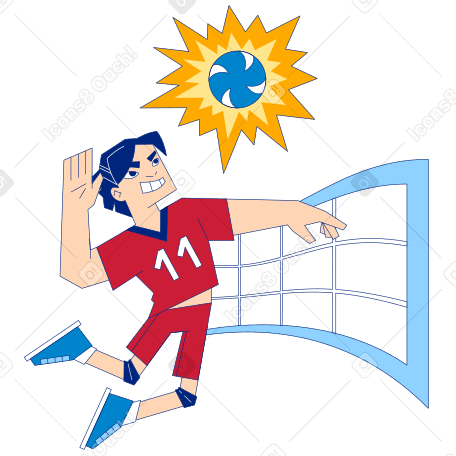 Volleyball Illustration in PNG, SVG
