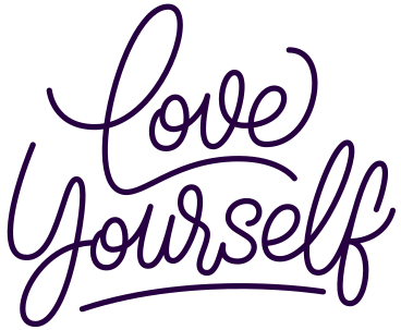 lettering love yourself text animated illustration in GIF, Lottie (JSON), AE