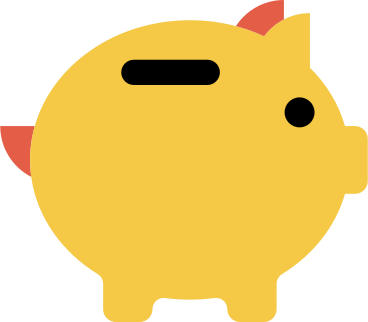 yellow piggy bank PNG, SVG