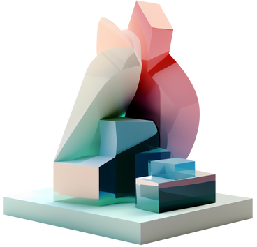 abstract sculpture in pastel colors PNG, SVG