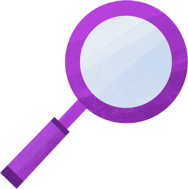 purple magnifier with glass PNG, SVG