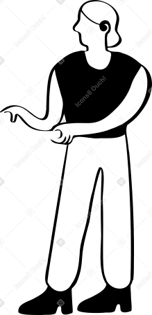 Persona con audífono sosteniendo algo PNG, SVG