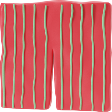 Red shorts with green stripes PNG, SVG