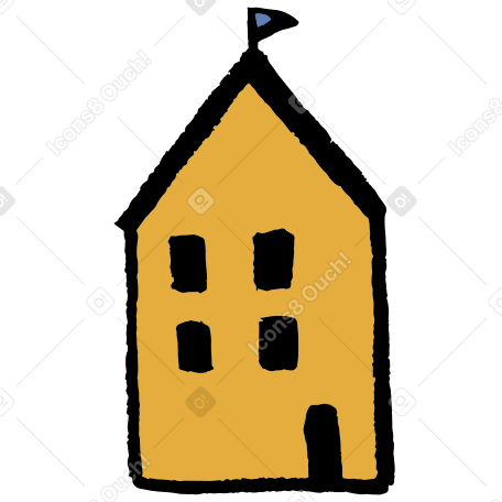 yellow house PNG, SVG