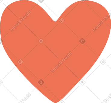 Orange heart shape PNG, SVG