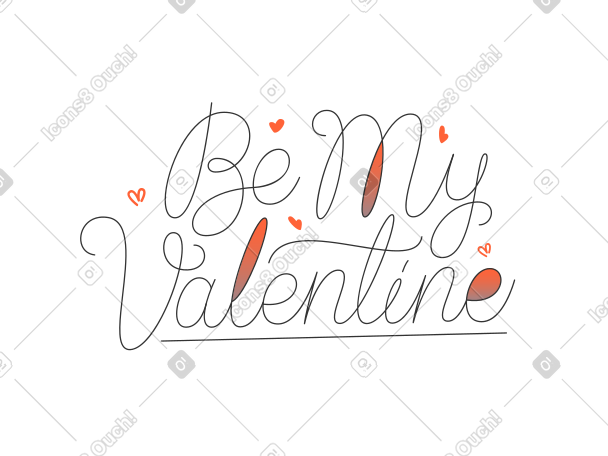 lettering be my valentine PNG, SVG