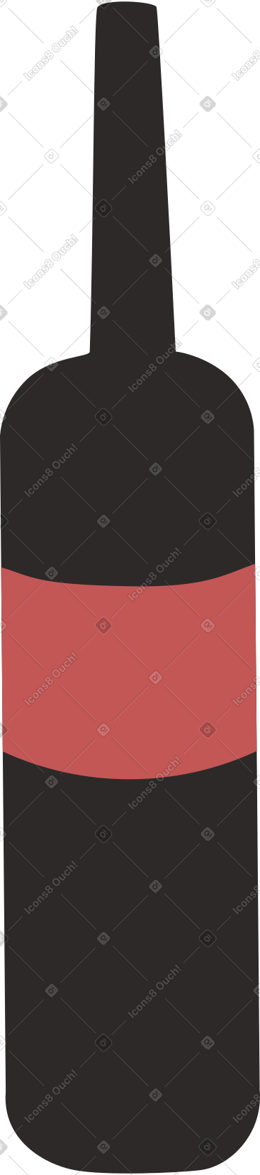 Brown bottle of red wine PNG, SVG