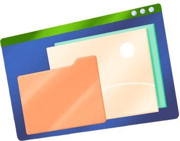 browser window with folders and photos PNG, SVG