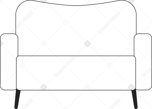 sofa Illustration in PNG, SVG