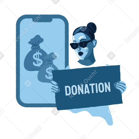 Online donation Illustration in PNG, SVG