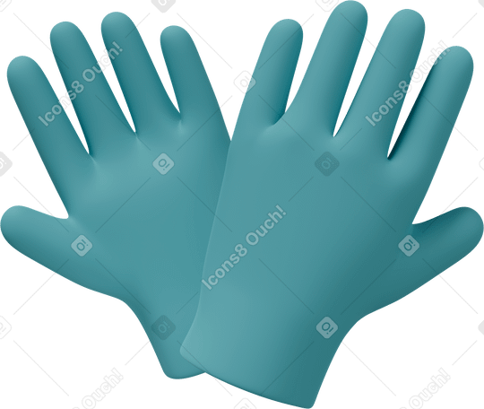 3D Blue rubber gloves  PNG, SVG
