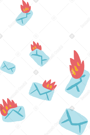 cartas ardientes PNG, SVG