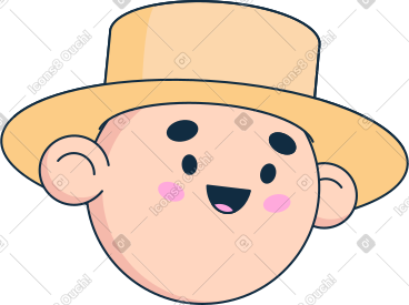 Farmer's head with a hat PNG, SVG