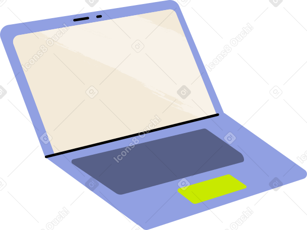 laptop wide open Illustration in PNG, SVG