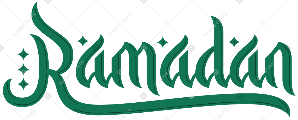 lettering ramadan with stars text PNG, SVG