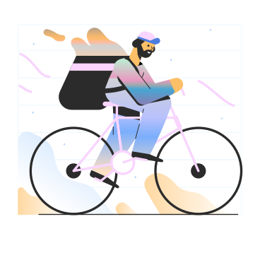 Delivery man riding a bike PNG, SVG