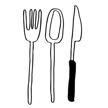 Set posate: forchetta, cucchiaio, coltello  PNG, SVG