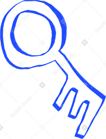 blue lined key Illustration in PNG, SVG