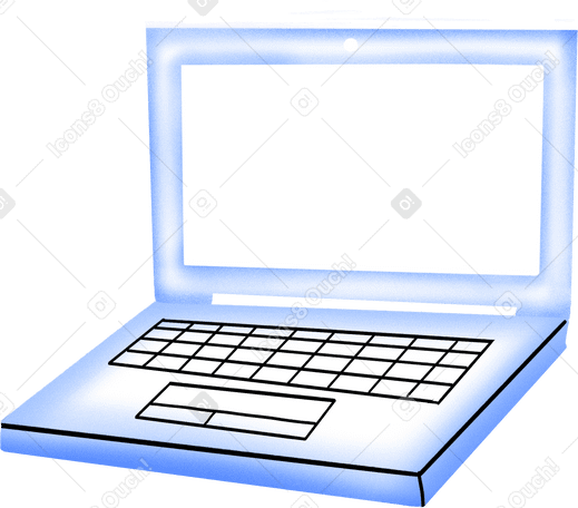 blue laptop PNG、SVG