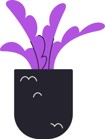 purple plant in big black pot PNG, SVG