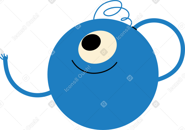 blue ball character PNG, SVG