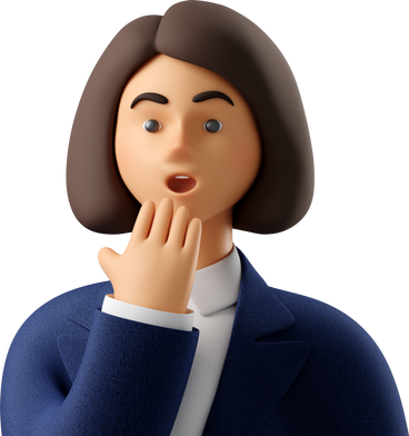 close up of astonished businesswoman in blue suit PNG, SVG