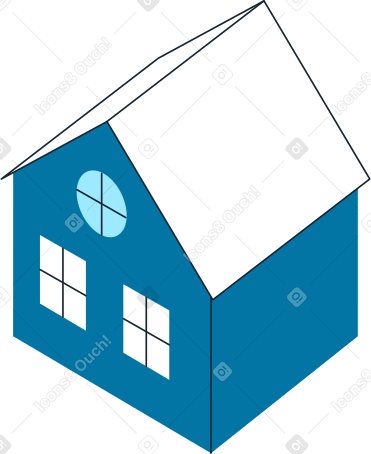 blue house PNG, SVG