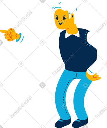 Old man pointing PNG, SVG