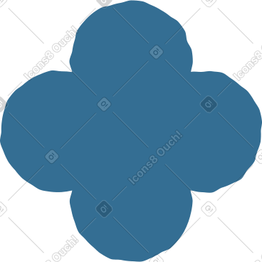 Blue quatrefoil PNG, SVG