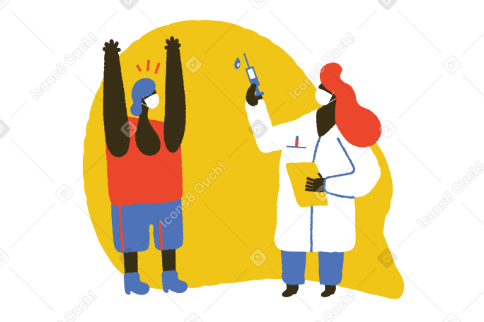 Vaccination Illustration in PNG, SVG