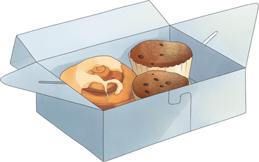 box with buns PNG, SVG