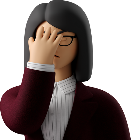 close up of businesswoman in red suit facepalming Illustration in PNG, SVG