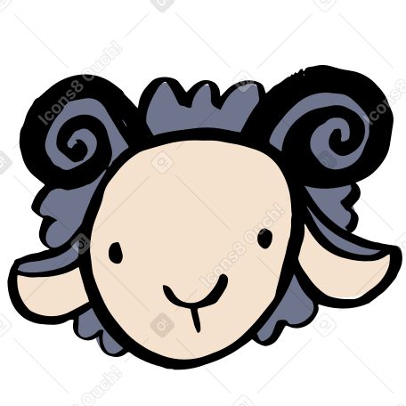 ram's head Illustration in PNG, SVG