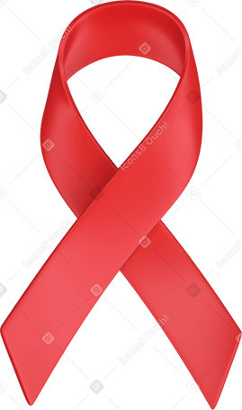 3D red ribbon Illustration in PNG, SVG
