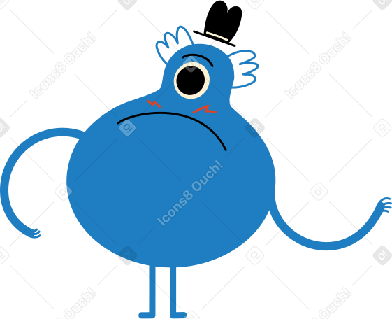 blue character with one-eyed Illustration in PNG, SVG