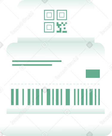 papierscheck mit cr-code PNG, SVG