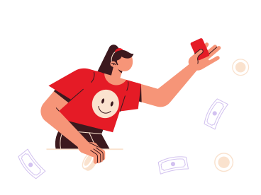 Girl with money PNG, SVG