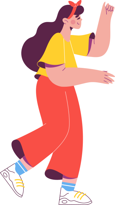 standing girl with raised hands PNG, SVG