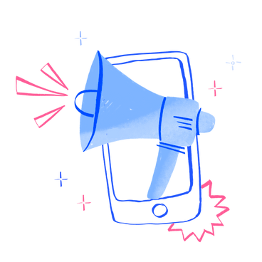 Mobile phone with a megaphone PNG, SVG