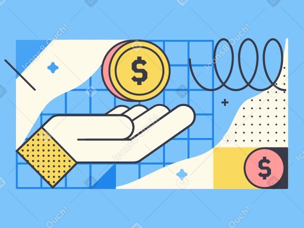 Easy money animated illustration in GIF, Lottie (JSON), AE