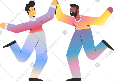 Two happy men dancing PNG, SVG