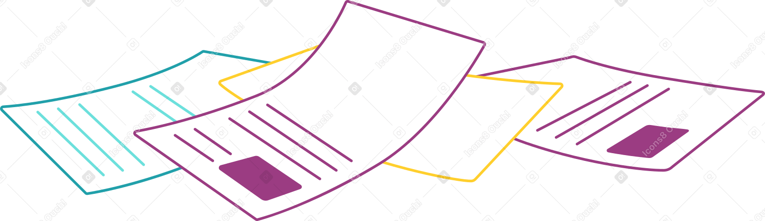 Many sheets of paper Illustration in PNG, SVG