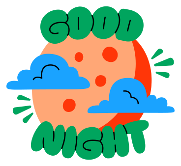 lettering sticker good night moon text PNG, SVG