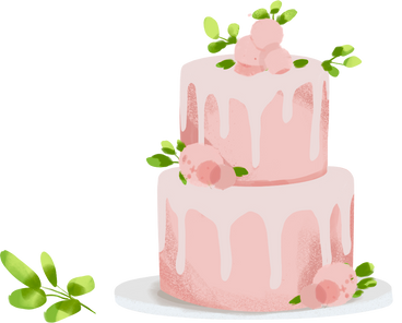 pink three-tier cake PNG, SVG
